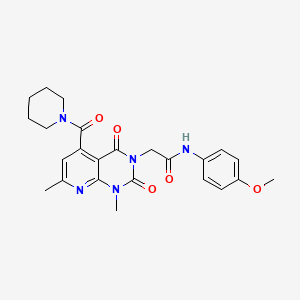 molecular formula C24H27N5O5 B5067958 2-[1,7-dimethyl-2,4-dioxo-5-(1-piperidinylcarbonyl)-1,4-dihydropyrido[2,3-d]pyrimidin-3(2H)-yl]-N-(4-methoxyphenyl)acetamide 