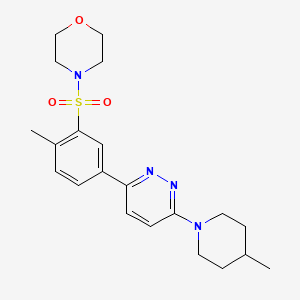 4-({2-methyl-5-[6-(4-methyl-1-piperidinyl)-3-pyridazinyl]phenyl}sulfonyl)morpholine