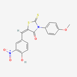 molecular formula C17H12N2O5S2 B5067986 5-(4-hydroxy-3-nitrobenzylidene)-3-(4-methoxyphenyl)-2-thioxo-1,3-thiazolidin-4-one 