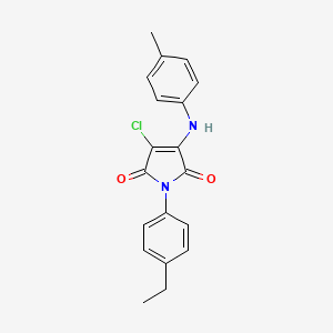molecular formula C19H17ClN2O2 B5068015 3-chloro-1-(4-ethylphenyl)-4-[(4-methylphenyl)amino]-1H-pyrrole-2,5-dione 