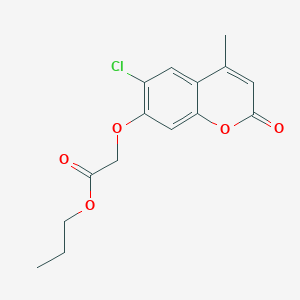 molecular formula C15H15ClO5 B5068023 propyl [(6-chloro-4-methyl-2-oxo-2H-chromen-7-yl)oxy]acetate 