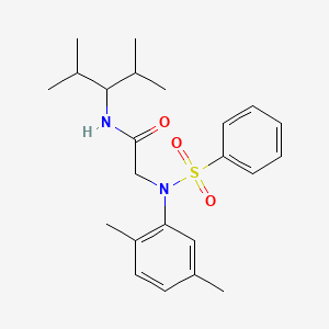 molecular formula C23H32N2O3S B5068024 N~2~-(2,5-dimethylphenyl)-N~1~-(1-isopropyl-2-methylpropyl)-N~2~-(phenylsulfonyl)glycinamide 