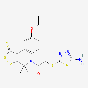 5-{[(5-amino-1,3,4-thiadiazol-2-yl)thio]acetyl}-8-ethoxy-4,4-dimethyl-4,5-dihydro-1H-[1,2]dithiolo[3,4-c]quinoline-1-thione