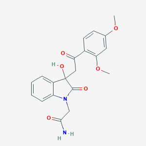 2-{3-[2-(2,4-dimethoxyphenyl)-2-oxoethyl]-3-hydroxy-2-oxo-2,3-dihydro-1H-indol-1-yl}acetamide