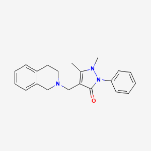 molecular formula C21H23N3O B5068031 4-(3,4-dihydro-2(1H)-isoquinolinylmethyl)-1,5-dimethyl-2-phenyl-1,2-dihydro-3H-pyrazol-3-one 