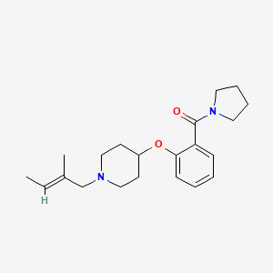 molecular formula C21H30N2O2 B5068056 1-[(2E)-2-methyl-2-buten-1-yl]-4-[2-(1-pyrrolidinylcarbonyl)phenoxy]piperidine 