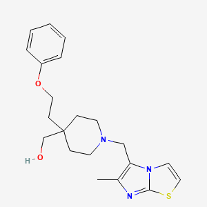 molecular formula C21H27N3O2S B5068066 [1-[(6-methylimidazo[2,1-b][1,3]thiazol-5-yl)methyl]-4-(2-phenoxyethyl)-4-piperidinyl]methanol 