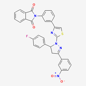 molecular formula C32H20FN5O4S B5068074 2-(3-{2-[5-(4-fluorophenyl)-3-(3-nitrophenyl)-4,5-dihydro-1H-pyrazol-1-yl]-1,3-thiazol-4-yl}phenyl)-1H-isoindole-1,3(2H)-dione 