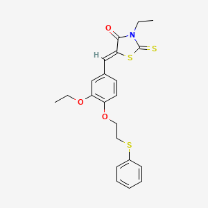 molecular formula C22H23NO3S3 B5068082 5-{3-ethoxy-4-[2-(phenylthio)ethoxy]benzylidene}-3-ethyl-2-thioxo-1,3-thiazolidin-4-one 