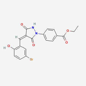 molecular formula C19H15BrN2O5 B5068106 ethyl 4-[4-(5-bromo-2-hydroxybenzylidene)-3,5-dioxo-1-pyrazolidinyl]benzoate 