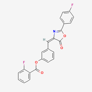 molecular formula C23H13F2NO4 B5068117 3-{[2-(4-fluorophenyl)-5-oxo-1,3-oxazol-4(5H)-ylidene]methyl}phenyl 2-fluorobenzoate 