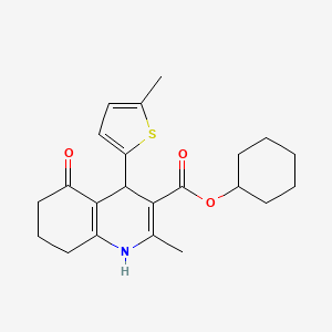molecular formula C22H27NO3S B5068125 cyclohexyl 2-methyl-4-(5-methyl-2-thienyl)-5-oxo-1,4,5,6,7,8-hexahydro-3-quinolinecarboxylate 