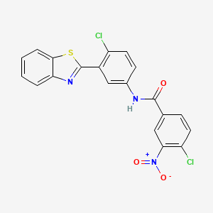 molecular formula C20H11Cl2N3O3S B5068135 N-[3-(1,3-benzothiazol-2-yl)-4-chlorophenyl]-4-chloro-3-nitrobenzamide 