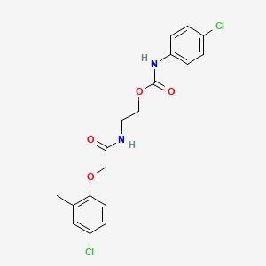molecular formula C18H18Cl2N2O4 B5068177 2-{[(4-chloro-2-methylphenoxy)acetyl]amino}ethyl (4-chlorophenyl)carbamate 