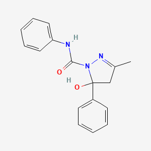 molecular formula C17H17N3O2 B5068181 5-hydroxy-3-methyl-N,5-diphenyl-4,5-dihydro-1H-pyrazole-1-carboxamide 