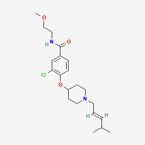 3-chloro-N-(2-methoxyethyl)-4-({1-[(2E)-4-methyl-2-penten-1-yl]-4-piperidinyl}oxy)benzamide
