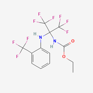 molecular formula C13H11F9N2O2 B5068234 ethyl (2,2,2-trifluoro-1-(trifluoromethyl)-1-{[2-(trifluoromethyl)phenyl]amino}ethyl)carbamate 