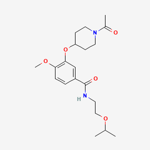 molecular formula C20H30N2O5 B5068270 3-[(1-acetyl-4-piperidinyl)oxy]-N-(2-isopropoxyethyl)-4-methoxybenzamide 