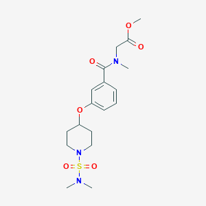 molecular formula C18H27N3O6S B5068287 methyl N-[3-({1-[(dimethylamino)sulfonyl]-4-piperidinyl}oxy)benzoyl]-N-methylglycinate 