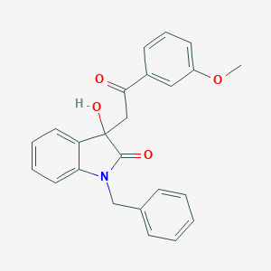 molecular formula C24H21NO4 B506829 1-benzyl-3-hydroxy-3-[2-(3-methoxyphenyl)-2-oxoethyl]-1,3-dihydro-2H-indol-2-one CAS No. 690689-39-5