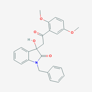 molecular formula C25H23NO5 B506830 1-benzyl-3-[2-(2,5-dimethoxyphenyl)-2-oxoethyl]-3-hydroxy-1,3-dihydro-2H-indol-2-one CAS No. 732256-44-9