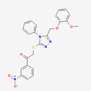 2-({5-[(2-methoxyphenoxy)methyl]-4-phenyl-4H-1,2,4-triazol-3-yl}thio)-1-(3-nitrophenyl)ethanone