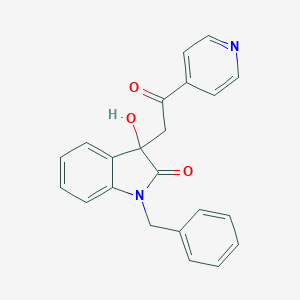 molecular formula C22H18N2O3 B506835 1-benzyl-3-hydroxy-3-[2-oxo-2-(4-pyridinyl)ethyl]-1,3-dihydro-2H-indol-2-one CAS No. 356099-46-2