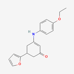 molecular formula C18H19NO3 B5068353 3-[(4-ethoxyphenyl)amino]-5-(2-furyl)-2-cyclohexen-1-one 