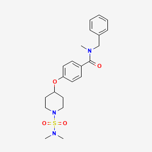 molecular formula C22H29N3O4S B5068362 N-benzyl-4-({1-[(dimethylamino)sulfonyl]-4-piperidinyl}oxy)-N-methylbenzamide 