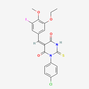 1-(4-chlorophenyl)-5-(3-ethoxy-5-iodo-4-methoxybenzylidene)-2-thioxodihydro-4,6(1H,5H)-pyrimidinedione