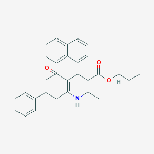 molecular formula C31H31NO3 B5068381 sec-butyl 2-methyl-4-(1-naphthyl)-5-oxo-7-phenyl-1,4,5,6,7,8-hexahydro-3-quinolinecarboxylate 