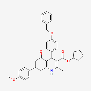 cyclopentyl 4-[4-(benzyloxy)phenyl]-7-(4-methoxyphenyl)-2-methyl-5-oxo-1,4,5,6,7,8-hexahydro-3-quinolinecarboxylate
