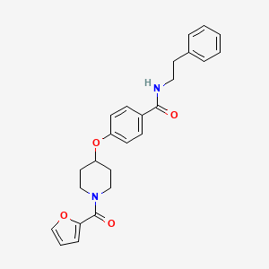 molecular formula C25H26N2O4 B5068425 4-{[1-(2-furoyl)-4-piperidinyl]oxy}-N-(2-phenylethyl)benzamide 