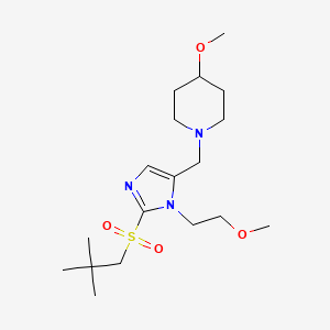 molecular formula C18H33N3O4S B5068428 1-{[2-[(2,2-dimethylpropyl)sulfonyl]-1-(2-methoxyethyl)-1H-imidazol-5-yl]methyl}-4-methoxypiperidine 