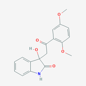 molecular formula C18H17NO5 B506843 3-[2-(2,5-dimethoxyphenyl)-2-oxoethyl]-3-hydroxy-1,3-dihydro-2H-indol-2-one CAS No. 862662-54-2