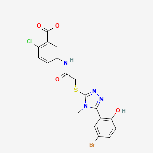 molecular formula C19H16BrClN4O4S B5068431 methyl 5-[({[5-(5-bromo-2-hydroxyphenyl)-4-methyl-4H-1,2,4-triazol-3-yl]thio}acetyl)amino]-2-chlorobenzoate 