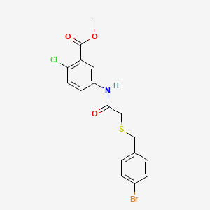 molecular formula C17H15BrClNO3S B5068436 methyl 5-({[(4-bromobenzyl)thio]acetyl}amino)-2-chlorobenzoate 