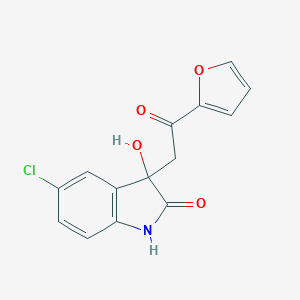 molecular formula C14H10ClNO4 B506844 5-Chloro-3-(2-(furan-2-yl)-2-oxoethyl)-3-hydroxyindolin-2-one CAS No. 356099-55-3