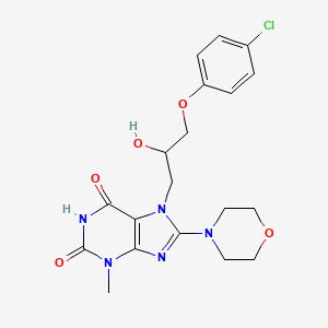 molecular formula C19H22ClN5O5 B5068442 7-[3-(4-chlorophenoxy)-2-hydroxypropyl]-3-methyl-8-(4-morpholinyl)-3,7-dihydro-1H-purine-2,6-dione 