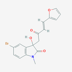 molecular formula C17H14BrNO4 B506846 5-bromo-3-[(3E)-4-(furan-2-yl)-2-oxobut-3-en-1-yl]-3-hydroxy-1-methyl-1,3-dihydro-2H-indol-2-one CAS No. 356081-01-1
