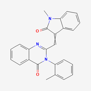 2-[(1-methyl-2-oxo-1,2-dihydro-3H-indol-3-ylidene)methyl]-3-(2-methylphenyl)-4(3H)-quinazolinone