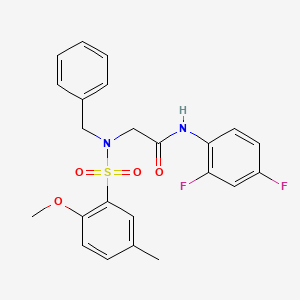 molecular formula C23H22F2N2O4S B5068479 N~2~-benzyl-N~1~-(2,4-difluorophenyl)-N~2~-[(2-methoxy-5-methylphenyl)sulfonyl]glycinamide 