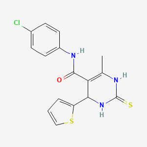 N-(4-chlorophenyl)-6-methyl-4-(2-thienyl)-2-thioxo-1,2,3,4-tetrahydro-5-pyrimidinecarboxamide