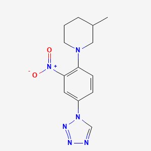 molecular formula C13H16N6O2 B5068484 3-methyl-1-[2-nitro-4-(1H-tetrazol-1-yl)phenyl]piperidine 