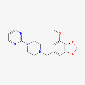 molecular formula C17H20N4O3 B5068486 2-{4-[(7-methoxy-1,3-benzodioxol-5-yl)methyl]-1-piperazinyl}pyrimidine 