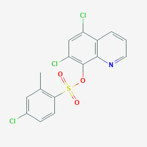 molecular formula C16H10Cl3NO3S B5068493 5,7-dichloro-8-quinolinyl 4-chloro-2-methylbenzenesulfonate 