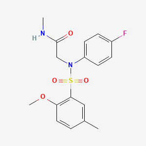 molecular formula C17H19FN2O4S B5068500 N~2~-(4-fluorophenyl)-N~2~-[(2-methoxy-5-methylphenyl)sulfonyl]-N~1~-methylglycinamide 