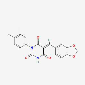molecular formula C20H16N2O5 B5068524 5-(1,3-benzodioxol-5-ylmethylene)-1-(3,4-dimethylphenyl)-2,4,6(1H,3H,5H)-pyrimidinetrione 