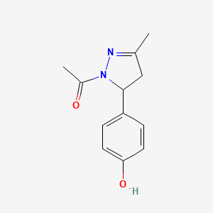 molecular formula C12H14N2O2 B5068549 4-(1-acetyl-3-methyl-4,5-dihydro-1H-pyrazol-5-yl)phenol 