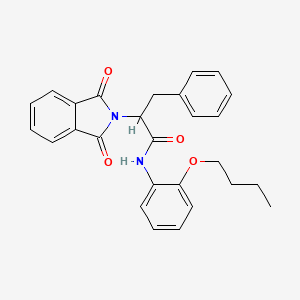 molecular formula C27H26N2O4 B5068557 N-(2-butoxyphenyl)-2-(1,3-dioxo-1,3-dihydro-2H-isoindol-2-yl)-3-phenylpropanamide 